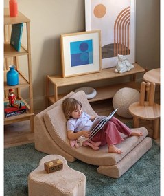 Világosbarna kordbársony gyerek puff Cloud – Wigiwama