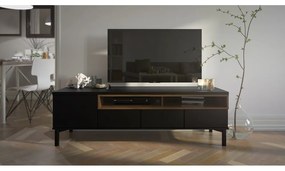 Fekete TV-állvány 156x48x48 cm Roomers – Tvilum
