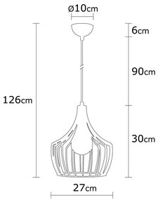 Rézszínű függőlámpa fém búrával ø 27 cm Mezopotamya – Opviq lights