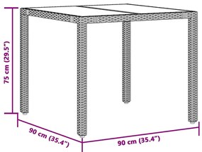 vidaXL 5 részes barna polyrattan kerti bisztrógarnitúra párnákkal
