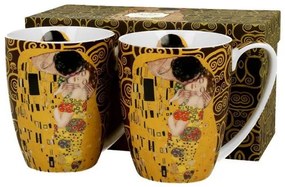 Klimt porcelán bögre 2 db szett díszdobozban A Csók és Életfa