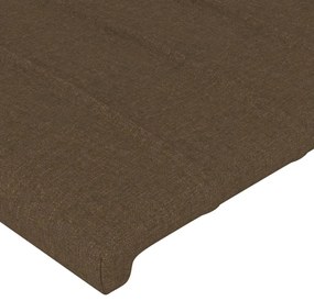 sötétbarna szövet LED-es fejtámla 160x5x118/128 cm