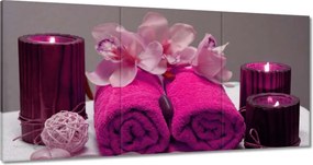 Vászonkép 180x90 Lila törölköző Virág