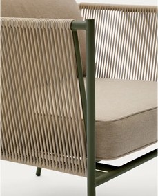 Zöld-bézs fém kerti fotel Zivia – Kave Home