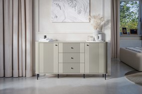 Vesper komód 160 cm fiókokkal lábakon - kasmír / fekete lábak