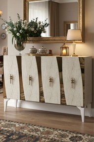 Elips 120 - White, Travertine, Gold