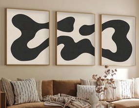 Huhu199 keretezett MDF falikép, 50 x 70 cm, 3 db-os szett