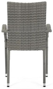 Szürke Polyrattan Kerti Szék, Fém Vázzal. AZC-S2114 GREY