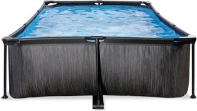 Black Wood Exit medence 300x200x65cm szűrőszivattyúval fekete