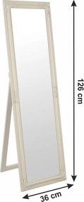 Tükör, krém színű fa keret, MALKIA tip 12