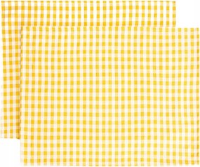 Alambra alátét szett sárga kockás, 2db 2*35x45cm Homla
