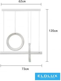 UNIVERSO Függeszték 80w 6400lm 6500k IP20 fehér 730mm