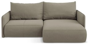 Bézs kinyitható-tárolóhelyes sarokkanapé (jobb oldali) Nanea – Makamii