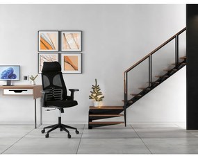 Fekete Hálós Irodai Szék, Hinta Mechanikával. KA-S247 BK