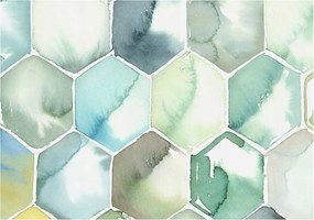 Fotótapéta Falikép Szett Pasztell hatszögek 312x219 +Ragasztó