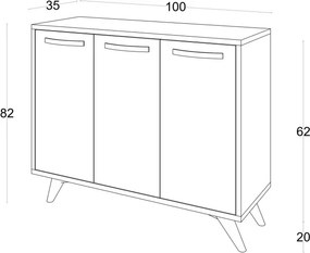 Piffa konyhaszekrény, tölgy-antracit, 100 cm