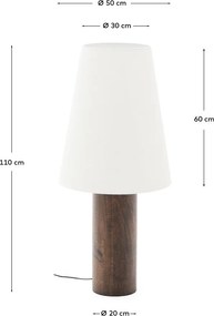 Fehér-sötét natúr színű állólámpa textil búrával (magasság 110 cm) Marga – Kave Home