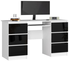 PC asztal Behati  (fehér + fényes fekete). Akció -15%. 1069630