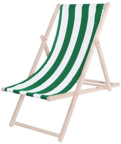 Platinet Kerti napozóágy zöld/fehér/bükk PL0722