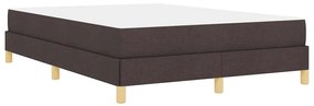 Boxrugós ágy Barna 140 x 200 cm Textil és mérnöki fa