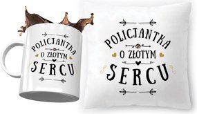 Rendőrnőnek Párna Ajándék Bögre Szett Nyomtatott Fotóval