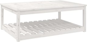vidaXL fehér tömör fenyőfa kerti asztal 121x82,5x45 cm