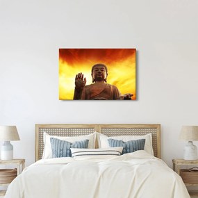 Kép - Buddha piros és sárga háttérrel (90x60 cm)