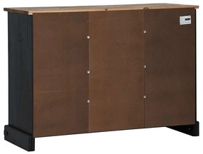 HALDEN fekete tömör fa komód 2 tolóajtóval 112x40x80 cm