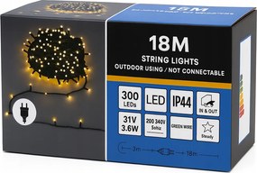 Karácsonyi Fényfüzér Állandó Fénnyel 300 Led 21m Meleg Fehér IP44 Kültéri