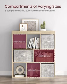 könyvespolc, térelválasztó polc, 97,5 x 100 x 30 cm tölgy szín