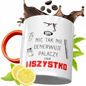 Narancssárga Bögre Dohányosoknak Ajándék fényképes nyomattal