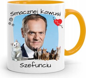 Donald Tusk Sárga Bögre Platform Ajándék fényképes nyomtatással