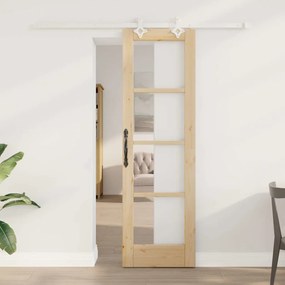 Csúszóajtó Barna 61 x 198.5 cm Fa és fém