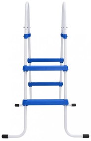 kék és fehér acél medencelétra 84 cm