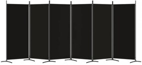 6 paneles fekete szövet térelválasztó 520x180 cm