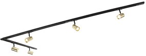 Okos sínrendszer fekete arannyal 1 fázisú 5 lámpás, beleértve a Wifi GU10-et - Jeana