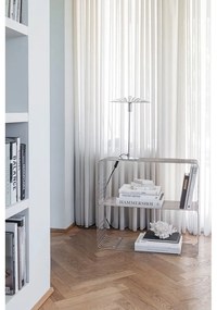 Fényes ezüstszínű fém fali könyvespolc 70x30 cm Wire – Mette Ditmer Denmark