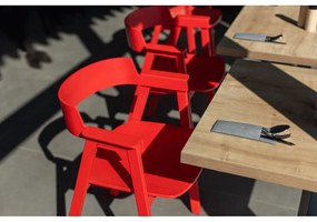 Piros tölgyfa karfás étkezőszék Flip – Gazzda