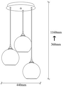 Csillár zsinóron GOLD 3xE27/40W/230V