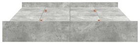 Ágykeret tárolóval fiókkal Beton szürke 200 x 200 cm Faanyag