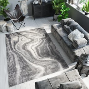 Lydia Modern sötét szürke szőnyeg absztrakt mintával Szélesség: 80 cm | Hossz: 150 cm