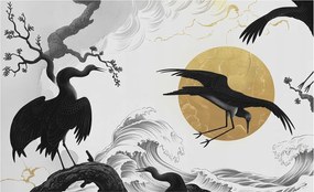 Design fotótapéta Flizelin falra Fekete darvak 416x254 Ragasztó