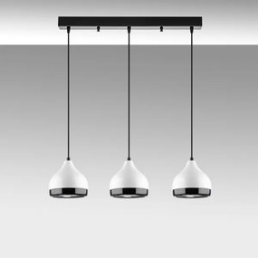 Zsinóros csillár YILDO 3xE27/40W/230V fehér/fekete