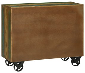 Oldalszekrény 3 Fiókkal 80x30x65 cm Tömörfa Újrahasznosított