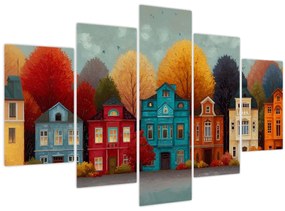 Kép - Festett őszi város (150x105 cm)