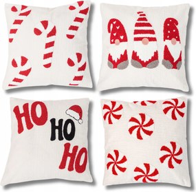 Ünnepi Párnahuzat Szett Aranyos Karácsonyi 45X45 CM 4 Db Moraj