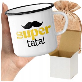 Zománcozott Bögre Szuper Apa Mintával Tökéletes Ajándék Apák Napjára