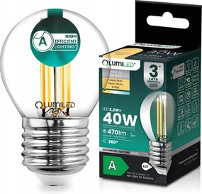 Led Izzó E27 Filament Class A 2,2W 470LM 40W 2700K 360° Golyó