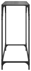 acél tálalóasztal fekete üveglappal 80 x 35 x 81 cm