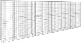 vidaXL horganyzott acél gabion fal fedéllel 600 x 50 x 200 cm